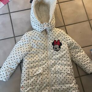 Disney Minnie Mouse Polka Dot Hooded Coat long warm